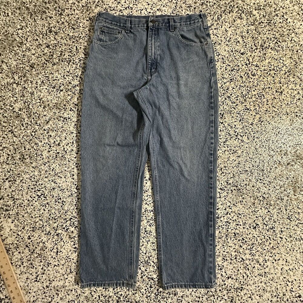 Vintage Carhartt Jeans Mens 36x32 Relaxed Fit Blue Denim Workwear B160 DST